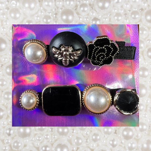 4/$20 Hair Faux Pearl Barrettes - Picture 4 of 4